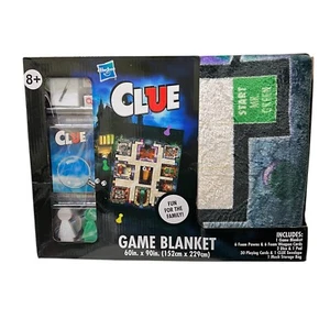 Clue Game Blanket Hasbro 60" x 90" 4 Player 2023 Fun For The Family New Sealed - Picture 1 of 4