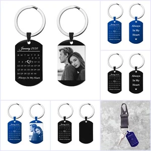Llavero grabado personalizado fecha calendario acero inoxidable etiqueta perro - Imagen 1 de 23