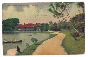 NORTH POND Rowboat Lincoln Park Chicago Illinois IL Postcard DB 1911 - Picture 1 of 2