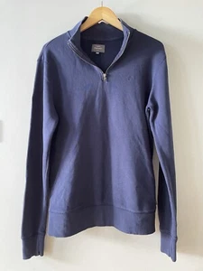 Peter Werth London 1/4 Zip 'Queens' Sweatshirt Navy Small Casual Jersey (16e) - Picture 1 of 10