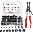 130Pcs Spring Band Hose Clamp Assortment Kit with Pliers - 16 Sizes for Various 