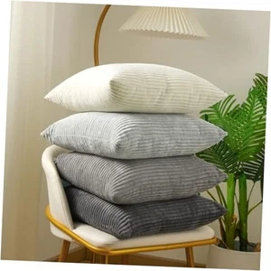 Corduroy Throw Pillow Covers 22x22, Set of 4 Multi 22" x 22" (Pack of 4) Gray - Picture 1 of 7