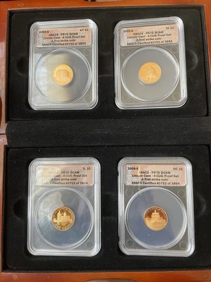 2009-S Lincoln Cent 4-Coin First Strike DCAM Set ANACS PR-70 (Some Toning ) - Image 1 of 4