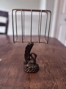 Vintage Brass Gold Swan Metal Pedestal Napkin-Mail Holder Hollywood Regency - Picture 1 of 6