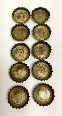 Lote de 10 tapas de botellas de jugador de Coca Cola NFL All Stars raras de la década de 1960 KJ1#7 Foto 1 de 4