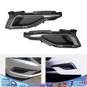 For 2015-2017 Hyundai Sonata Pair Fog Light Lamp Cover Front Bumper Bezel Trim - Bild 1 von 12