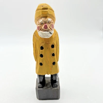 Vintage Hand Carved Wooden Sea Captain Figurine Nautical Maritime No Pipe 6" - Image 1 of 4