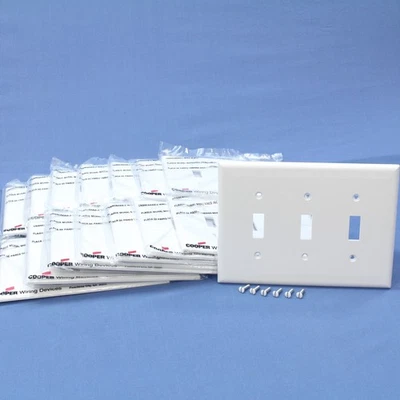 Cubierta de interruptor de palanca irrompible de tamaño mediano Cooper PJ3W blanca de 3 velocidades 15 piezas Foto 1 de 4