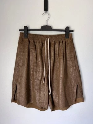 Rick Owens Leather Boxer Shorts - Size 50 - Bean Brown - Made in Italy - NEW - Image 1 of 4