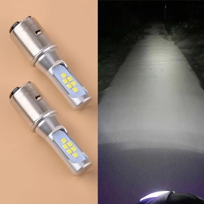 2x Fit For Honda Yamaha Kawasaki BA20D White LED Motorcycle Headlight Bulbs A5 - Image 1 of 4