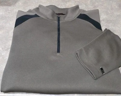 NIKE-TIGER WOODS-Brown Jersey Knit Poly, Mens LS, Warm.Up Golf Pullover-(3.XL) - Image 1 of 4