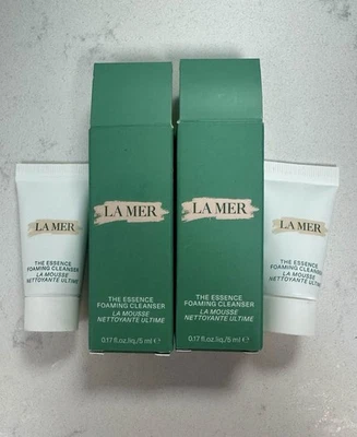 2 x Limpiador en espuma LA MER the Essence tamaño de muestra 0,17 oz / 5 ml cada uno *NUEVO EN CAJA * Foto 1 de 3