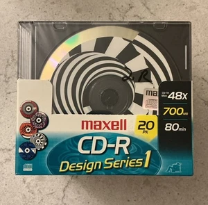 Maxell 20Pk Blank CD-R Series 1 Design Pack Slim Jewel Cases 80 Min 700mb 48x  - Picture 1 of 4