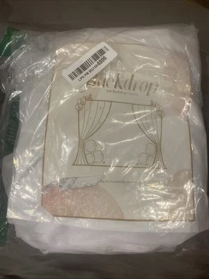 Cortina de fondo marfil sin arrugas de 10x10 pies para fiestas cortinas de tela suave... Foto 1 de 2