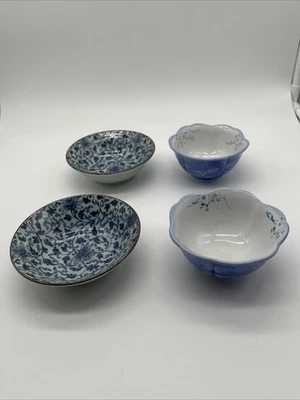 (4) ANTIGUA PORCELANA JAPONESA Imari ARITA CUENCOS PEQUEÑOS / Kobachi - 4"" - Firmado Foto 1 de 4
