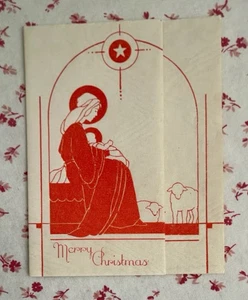 Vintage 1930s Christmas Madonna and Child ~ Mary & Baby Jesus Greeting Card - Picture 1 of 4