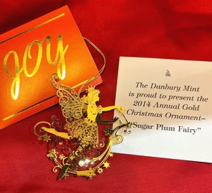 ANNUAL DANBURY MINT 23KT GOLD PLATED CHRISTMAS ORNAMENT 2014 SUGAR PLUM FAIRY - Picture 1 of 15