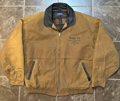 Vintage Phillips 66 Zip Up Blanket Lined Jacket Men  Size L Very Nice - Image 1 of 3