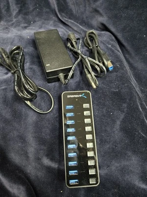 SABRENT 10-Port 60W USB 3.0 Hub with Individual Power Switches HB-BU10 - Image 1 of 3