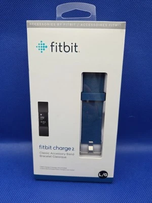 Autêntica Fitbit Charge 2 Genuína Faixa Acessória Clássica GRANDE AZUL Nova em folha - Imagem 1 de 3