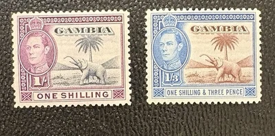 Gambia: 1938-46, Juego de 2 SC # 138-138a MLH. Lote # 04-08195 Foto 1 de 2