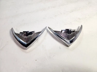 Lot of 2 Chevrolet Tail Light Emblem Left & Right 1955? 1956? Bel Air Nomad OEM - Image 1 of 4