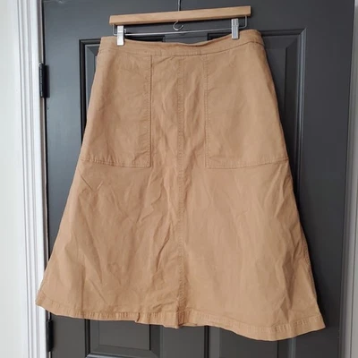 Falda Lafayette 148 Mujer Talla 16 Lona Caqui Larga Midi Bolsillos Otoño Preppy Foto 1 de 4