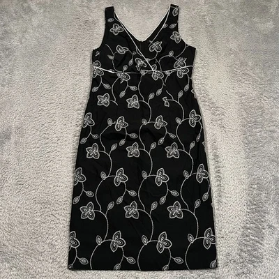 Vestido Vaina Karen Kane Floral Sin Mangas Para Mujer 10 Negro Cremallera EE. UU. Foto 1 de 4