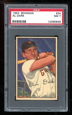 Bowman #34 Al Dark 1952 PSA 7 Foto 1 de 2