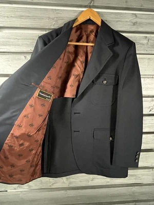 Vintage Towncraft Blazer Mens 42/44 Brass Button Wool Military Sport Coat 70s - Image 1 of 4