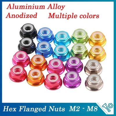 Flanschmutter Selbstsichernde Muttern Aluminium Stopmuttern DIN 6926 M2 - M6 M8  - Bild 1 von 4