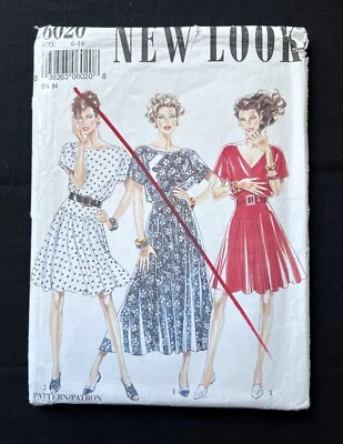 New Look 6020 Misses Dress w/3 Style Options Vintage 1990's Pattern 6-16 Uncut - Image 1 of 2