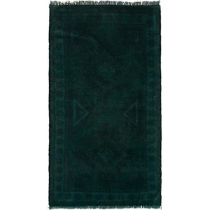 Alfombra antigua verde descolorida teñida tribal oriental hecha a mano de colección 2'2x4'0 R24130 - Imagen 1 de 8