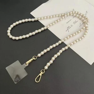 Cordón de teléfono móvil 120 cm perla bandolera collar cadena correa cuentas a mano Univ - Imagen 1 de 36