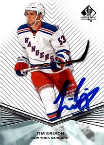 Tim Erixon - Signed 2011-12 Upper Deck SP Authentic Card #R64 - Picture 1 of 2