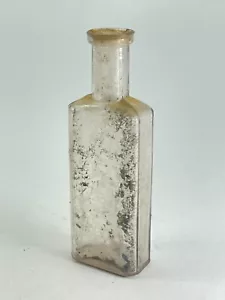 Bottiglia di Sughero Liscio Liscio Estratti Medicinali Vetro Vintage Tonalità Rosa Trasparente - Foto 1 di 7