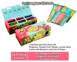 Tea BOH Seri Songket Gift Pack 30 Sachets Lyhcee Rose Lemon Lime Malaysia Famous - Picture 1 of 6