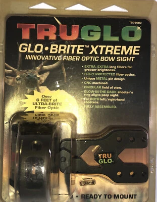 Famosa mira de arco de fibra óptica innovadora TruGlo TG766B3 GLO-BRITE XTREME RARA - NUEVA Foto 1 de 4