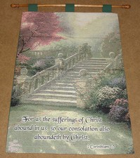 Stairway To Paradise Tapestry Wall Hanging w/Verse ~ Artist, Thomas Kinkade