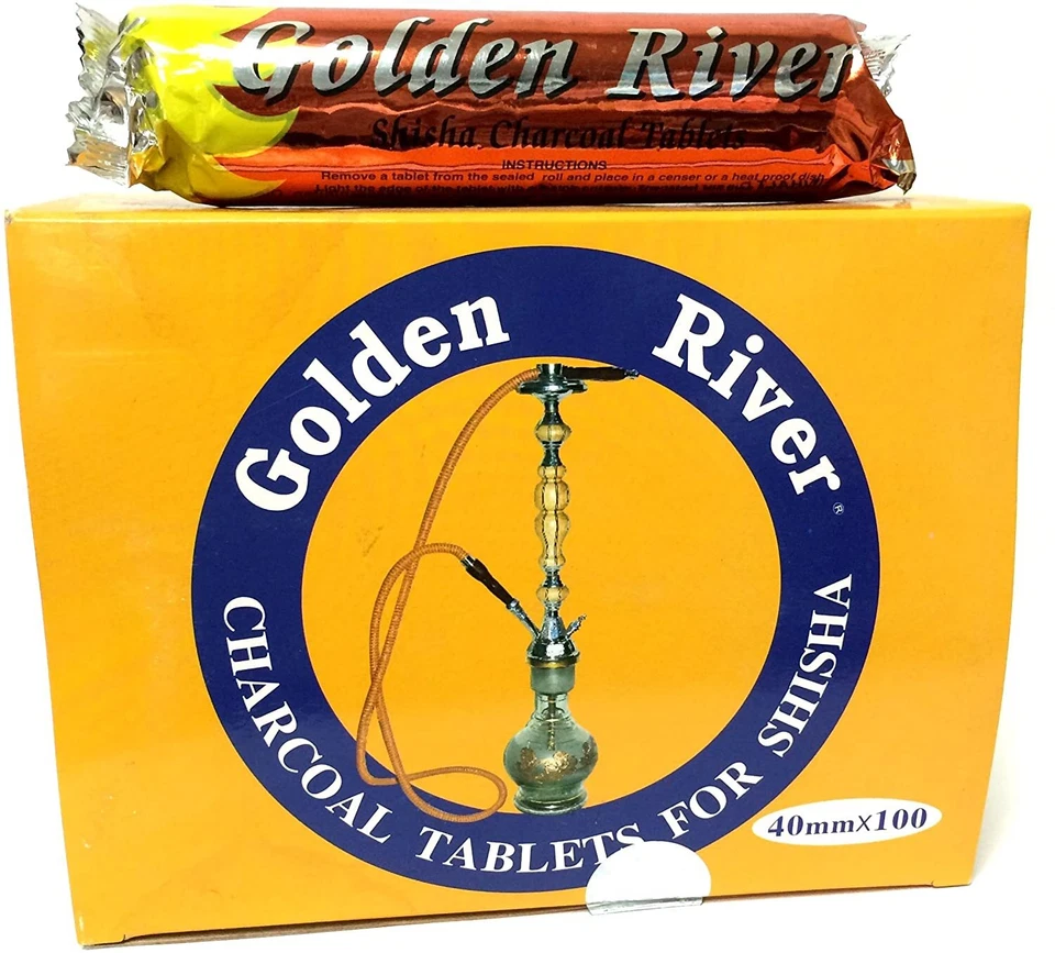 4 x 10 Rollen Golden River selbstzünder Shisha Kohle 40mm - Bild 1 von 1