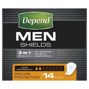 Depend for Men Shields Incontinence Pads - 14 Pack - Picture 1 of 1