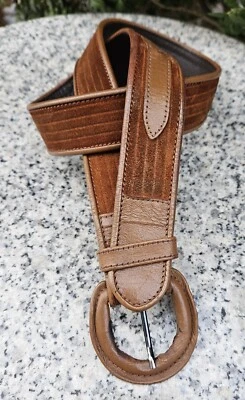 Cinturón Yves Saint Laurent Marrón Gamuza y Cuero Talla: PEQUEÑO  Foto 1 de 4