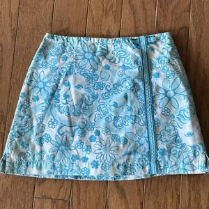 Lilly Pulitzer Golden Lion Blue Skort Skirt Girls Size 7 90s Vintage - Picture 1 of 8