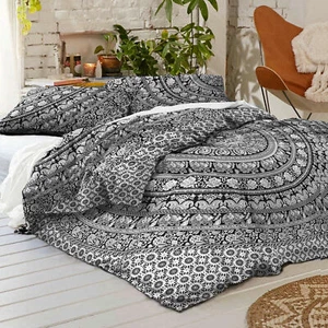 Indian Duvet Doona Cover Comforter Mandala Hippie Bohemian Queen Quilt Cover Set - Picture 1 of 2