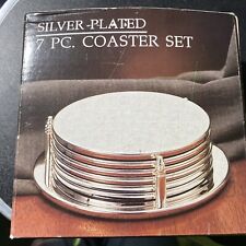 Paul Revere Silversmith Drink Coasters 7pc Silver Plated Set New Vintage