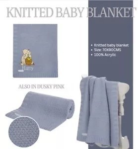 Baby Jungen Strickdecke Winnie the Pooh Kleinkind Kinderwagen Wiege Kinderwagen Decke - Bild 1 von 3