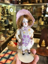 Tiny 4” Antique All Bisque Doll Marked 138 4/0 Made In Germany Dollhouse Size