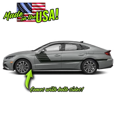 Calcomanías laterales de rayas de carreras con palo de hockey 1 para Hyundai Sonata 2020 en adelante Foto 1 de 2