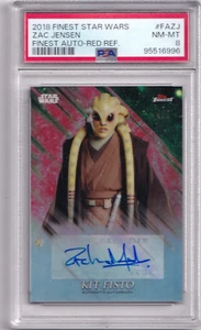 Topps 2018 Star Wars Finest Red ref. #4/5 PSA 8 Zac Jensen Autografo Auto - Foto 1 di 2