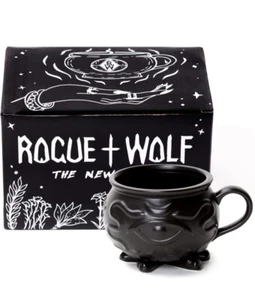 Rogue + Wolf Black Witch Cauldron Footed Halloween Coffee Mug - Picture 1 of 4